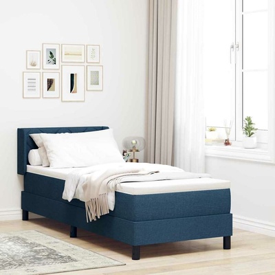 Postel s boxspringem s čelo Modrá 80 x 200 cm textil