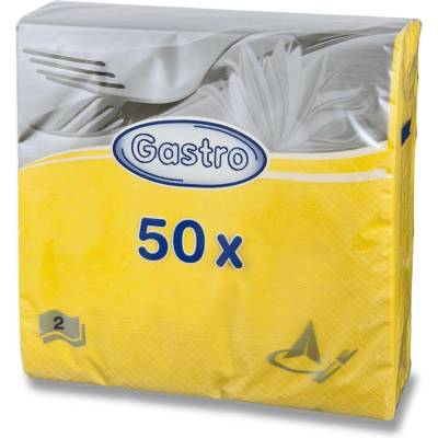 Gastro ubrousky papírové 2V 50ks žluté 33x33cm