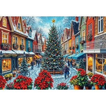 Bluebird Puzzle - Puzzle Christmas Town Square Shopping - 1 000 piese