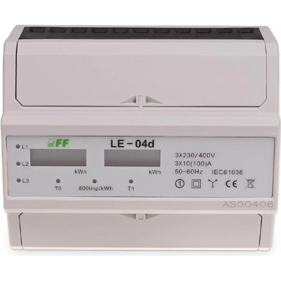 Digitálny elektromer trojfázový dvojtarifný 100A / 3x230/400V, LE-04D
