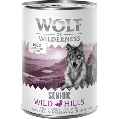 Wolf of Wilderness Senior Wild Hills kachní & telecí 6 x 400 g