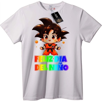 NOONEBRAND Тениска Goku Chibi Честен Детски ден - 5XL, White