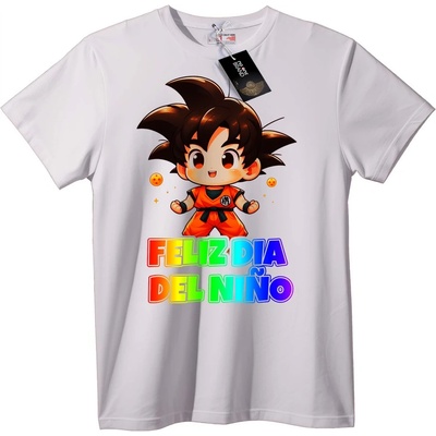 NOONEBRAND Тениска Goku Chibi Честен Детски ден - 5XL, White