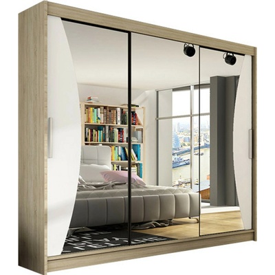 Ankon ASTON IV 250 cm bílá/dub sonoma – Zboží Dáma