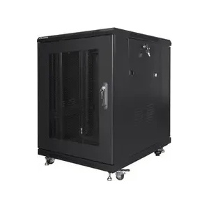 Lanberg Комуникационен шкаф, Lanberg rack cabinet 19" free-standing 15U/600x800 (flat pack) with mesh door black (FF01-6815-23B) - xtreme