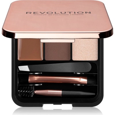 Makeup Revolution London Brow Sculpt Kit set a paletka na obočí Medium Brown 2,2 g – Zboží Dáma