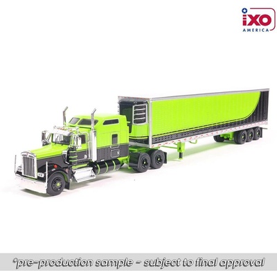 IXO Kenworth W900 1990 s návěsem Zelená/Černá 1:64