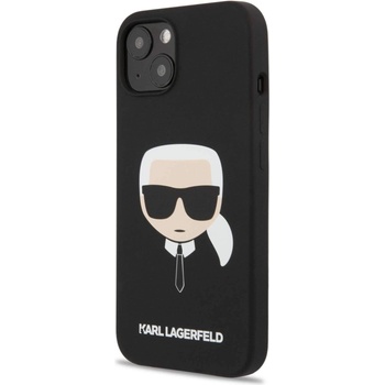 KARL LAGERFELD Karl Head Silicone Case - дизайнерски силиконов кейс за iPhone 13 (черен)