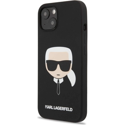 KARL LAGERFELD Karl Head Silicone Case - дизайнерски силиконов кейс за iPhone 13 (черен)