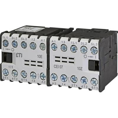 ETI CEI07.10 24V AC 50/60Hz 4NO - reverzný štartér s mechanickým blok.