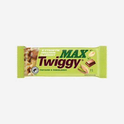 Twiggy Max s pistáciami polomáčaná v tmavej čokoláde 35 g