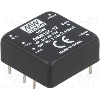MEAN WELL DKM10C-12 Měnič: DC/DC; 10W; Uvst: 36÷75VDC; Uvýst: 12VDC; Uvýst2: -12VDC; DIP