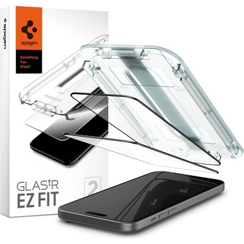 Spigen Стъклен Протектор за iPhone 15, SPIGEN EZ FIT FC Glass, Черен (AGL06904)