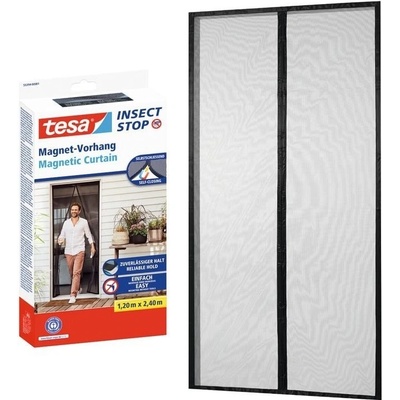 Tesa 55394-00000-00 Magnetická síť do dveří proti hmyzu, 1 x 2,2 m antracit