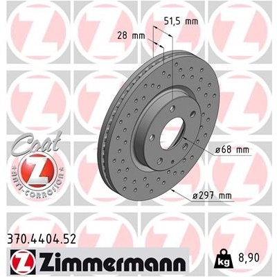 ZIMMERMANN Brzdový kotúč 370.4404.52