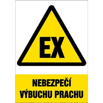 Značka Nebezpečí výbuchu prachu, samolepicí fólie, 148 × 210 mm BZ FD354