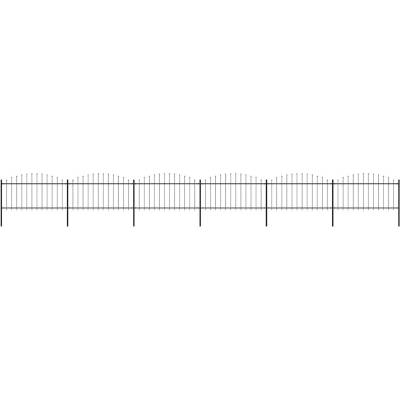 OMAXI Zahradní plot s kopím nahoře ocelový 1005 x 150 cm černý 714646