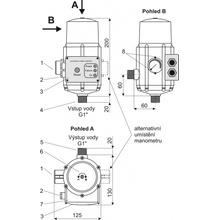 Alfapumpy PUMPKONTROL PS01 automatický tlakový spínač