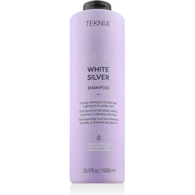 Lakmé Teknia White Silver Shampoo 1000 ml шампоан за неутрализиране на нежеланите топли тонове на руса и сива коса унисекс