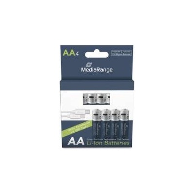 MediaRange Акумулаторни USB-C литиево-йонни батерии MediaRange, Mignon AA I 1, 5 V I 1, 400 mAh, 4 броя