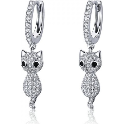 Olivie Russo strieborné náušnice mačka 2885