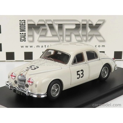 Matrix scale models Jaguar Mkii 3.4 Litre N 53 2nd Siverstone Annual International Trophy Meeting 1959 Bílá 1:43