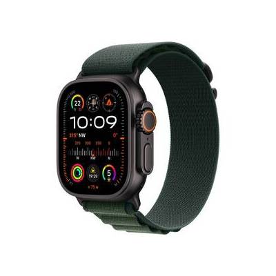 Chytré hodinky Apple Watch Ultra 2 GPS + Cellular 49mm pouzdro z černého titanu - tmavě zelený alpský tah - M (MX4R3CS/A)