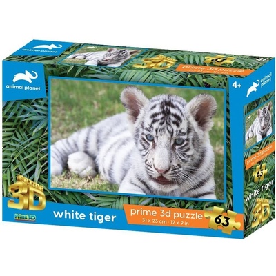 PRIME 3D Animal planet Bílý tygr 3D 63 dielov