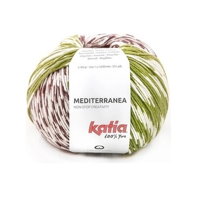 MEDITERRANEA Katia Farby MEDITERRANEA: 301 zelená-burgundy-oranžová