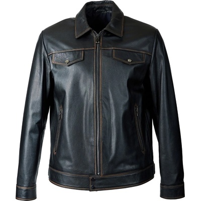 Jacket Club Мъжко яке от естествена кожа wm206 - Черно #411748 (411748_Черно)