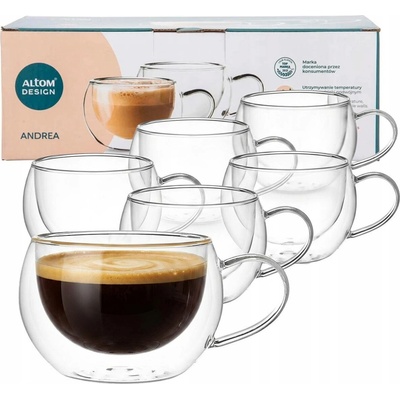 Altom Andrea Design Šálky na kávu termosklenice 6 x 300 ml