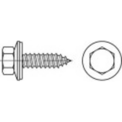 TOOLCRAFT 1069986 vrut na drevené fasády 6.5 mm 16 mm vonkajší šesťhran 88176 nerezová ocel A2 500 ks