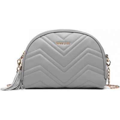 Miss Lulu kabelka prošívaná crossbody Miss L šedá
