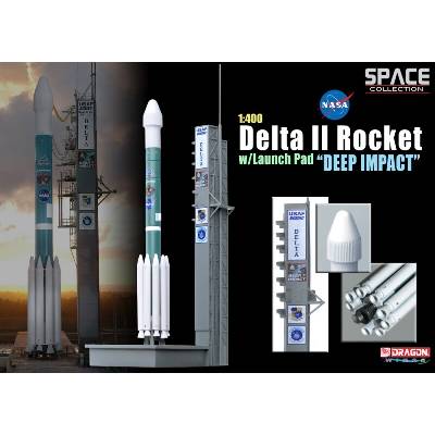 Dragon Delta II Rocket w Launch Pad Deep Impact 1:400