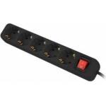 Lanberg Power Strip - 5 Sockets Schuko Lanberg 1, 5 m Black