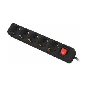 Lanberg Power Strip - 5 Sockets Schuko Lanberg 1, 5 m Black