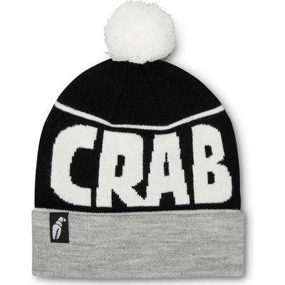 Crab Grab Pom beanie Heather grey black