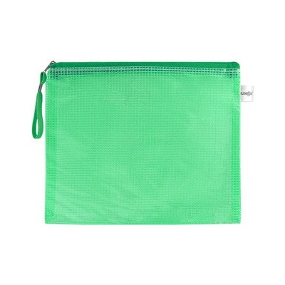 Síťovaná obálka se zipem PVC / A4, zelená 479017