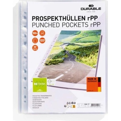 DURABLE rPP Euroobal dierovaný PP A4 80 mikronůnov 100 ks
