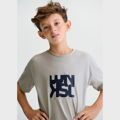 MAYORAL Тениска къс ръкав basic в сиво-бежов цвят за момче Mayoral