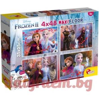 Lisciani Пъзел LISCIANI 86603 - 4 x 48 части - Замръзналото кралство 2, двулицеви пъзели (LI86603)