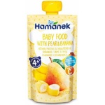 Hamanek Плодово бебешко пюре Hamanek - Пауч с круши и банан, 120 g (8595139780432) - baby
