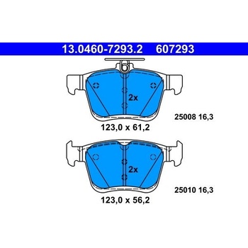 Sada brzdových platničiek kotúčovej brzdy ( na jednu nápravu) ATE 13.0460-7293.2 13.0460-7293.2