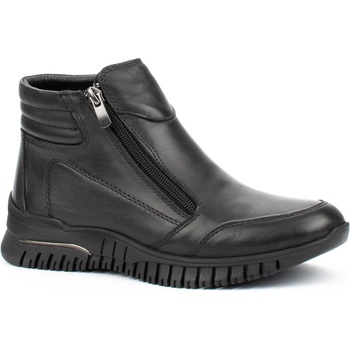 Дамски боти от естествена кожа с два ципа на спортно ходило