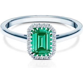 SAVICKI Годежен пръстен Savicki: бяло злато, смарагд, диаманти