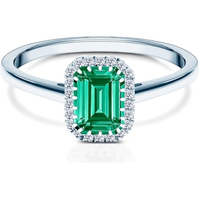 SAVICKI Годежен пръстен Savicki: бяло злато, смарагд, диаманти