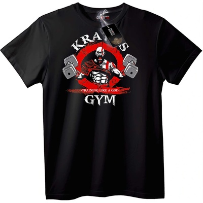 NOONEBRAND Тениска KRA GYM Тренировка като Бог - 5XL, White