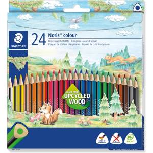 STAEDTLER Цветни моливи Noris Upcycled Wood триъгълни (24) (187 C24)