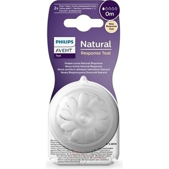 Philips Avent savička Natural Response 1 první průtok 2 ks transparentní