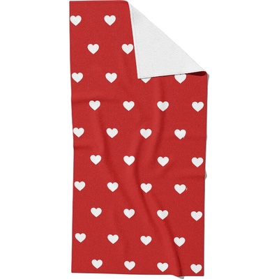 Takoy HT-00099 Rýchloschnúca osuška srdcia 6 cm biele na červenom 80 x 160 cm
